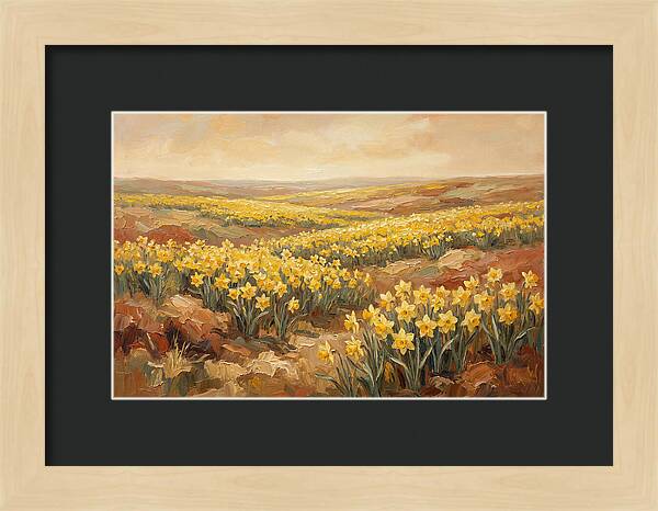 Daffodil Field Under Sunny Skies