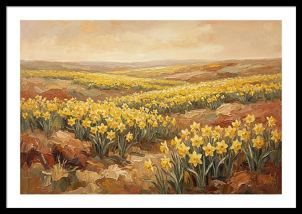 Daffodil Field Under Sunny Skies