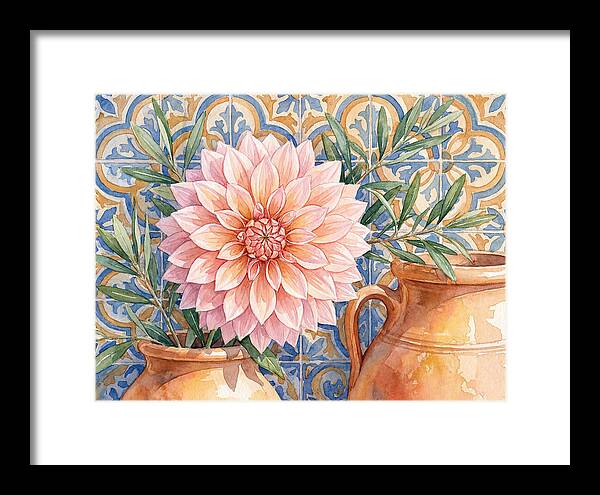 Dahlia Against Mediterranean Tiles