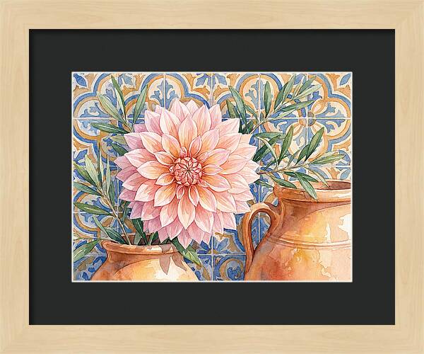 Dahlia Against Mediterranean Tiles