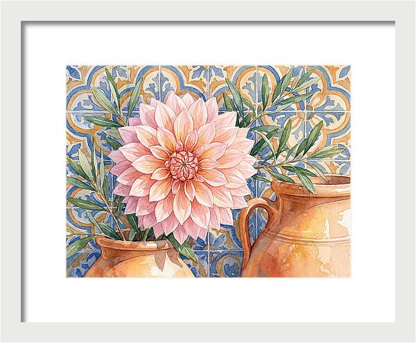 Dahlia Against Mediterranean Tiles