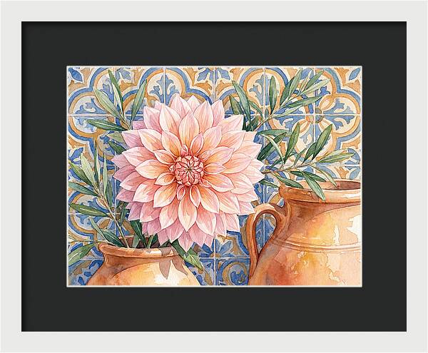 Dahlia Against Mediterranean Tiles
