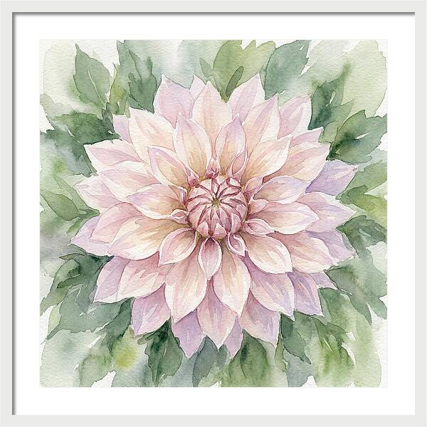 Dahlia Blossom In Watercolor