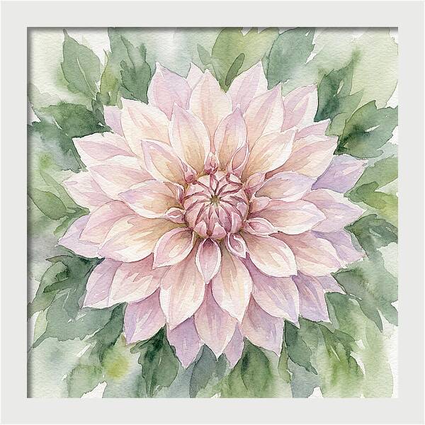 Dahlia Blossom In Watercolor