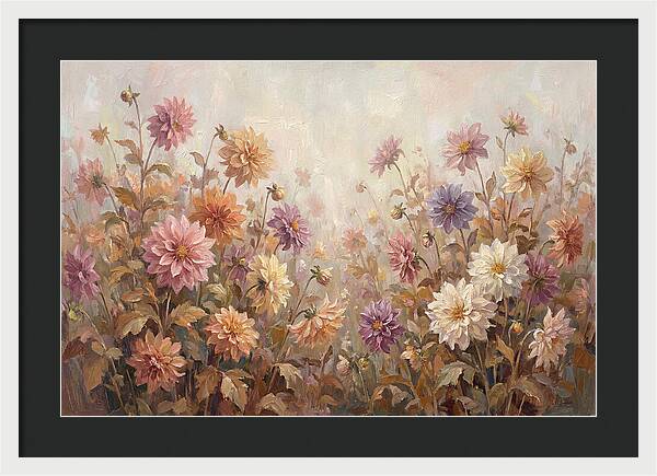 Dahlia Garden In Peak Autumn Bloom