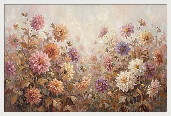 Dahlia Garden In Peak Autumn Bloom