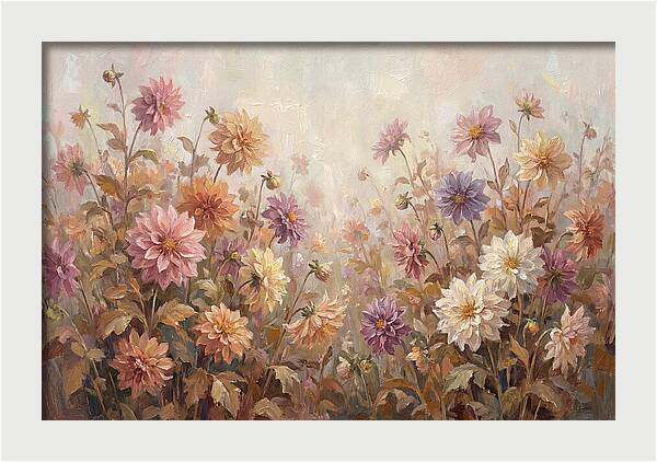 Dahlia Garden In Peak Autumn Bloom