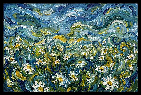 Daisy Field In Expressionist Style