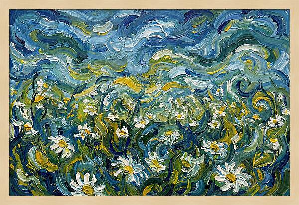 Daisy Field In Expressionist Style