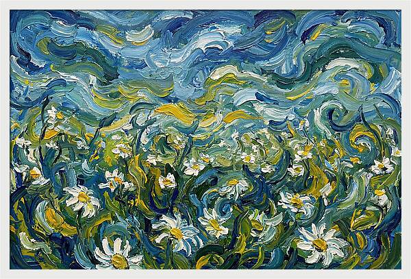 Daisy Field In Expressionist Style
