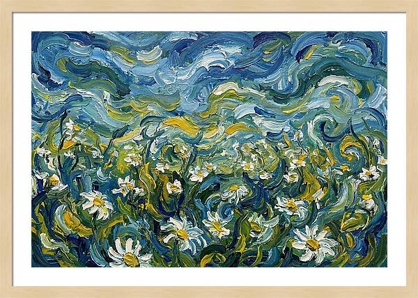 Daisy Field In Expressionist Style