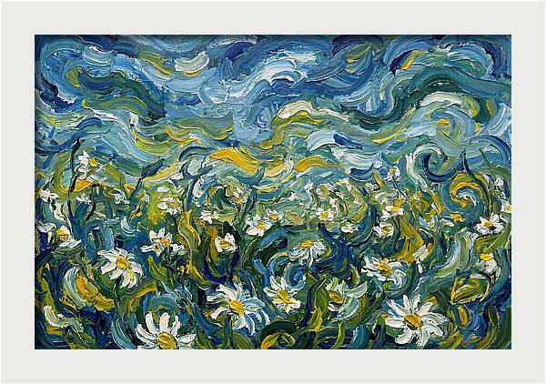 Daisy Field In Expressionist Style