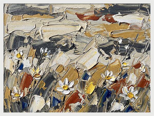Daisy Field In Palette Knife Style