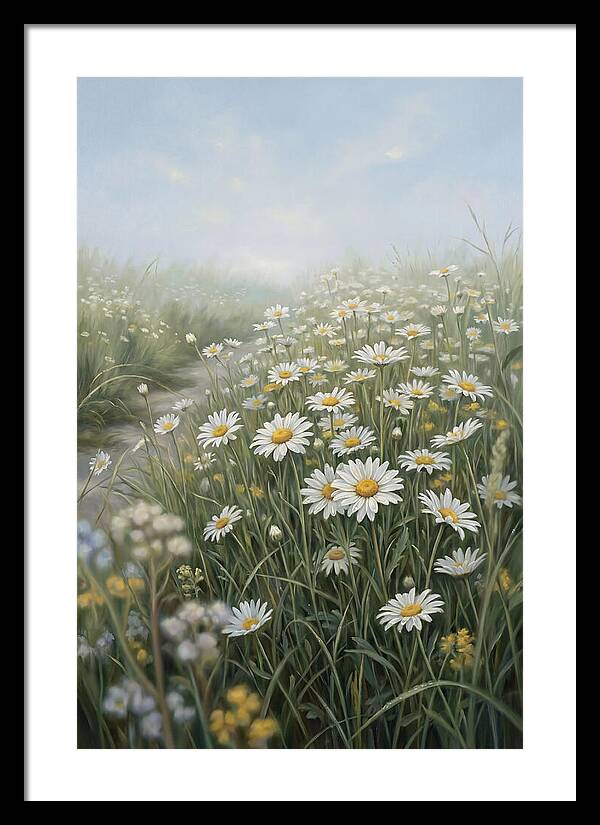 Daisy Field Under Blue Sky