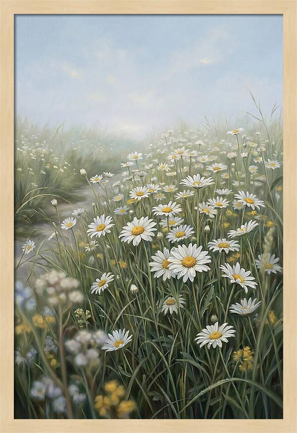 Daisy Field Under Blue Sky
