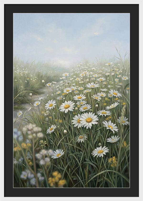 Daisy Field Under Blue Sky