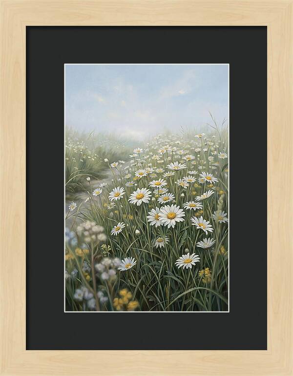 Daisy Field Under Blue Sky