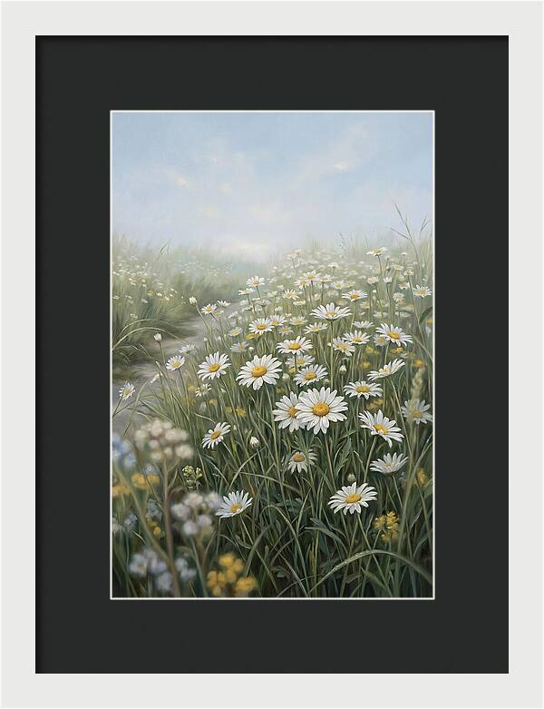 Daisy Field Under Blue Sky