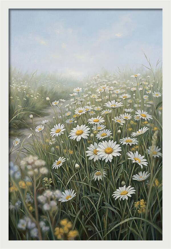 Daisy Field Under Blue Sky