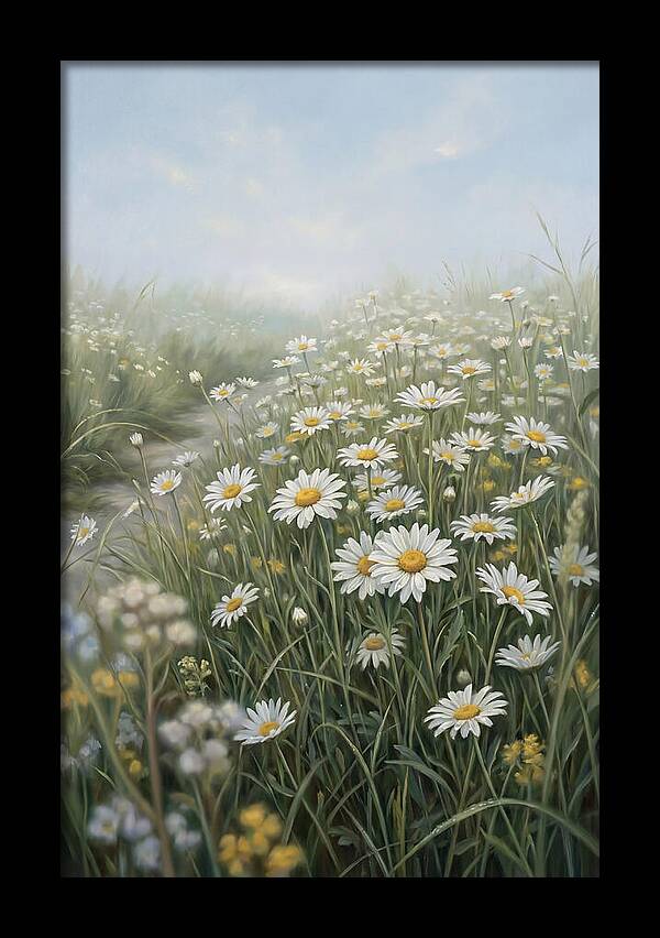 Daisy Field Under Blue Sky