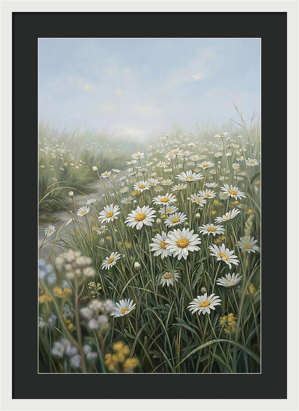 Daisy Field Under Blue Sky