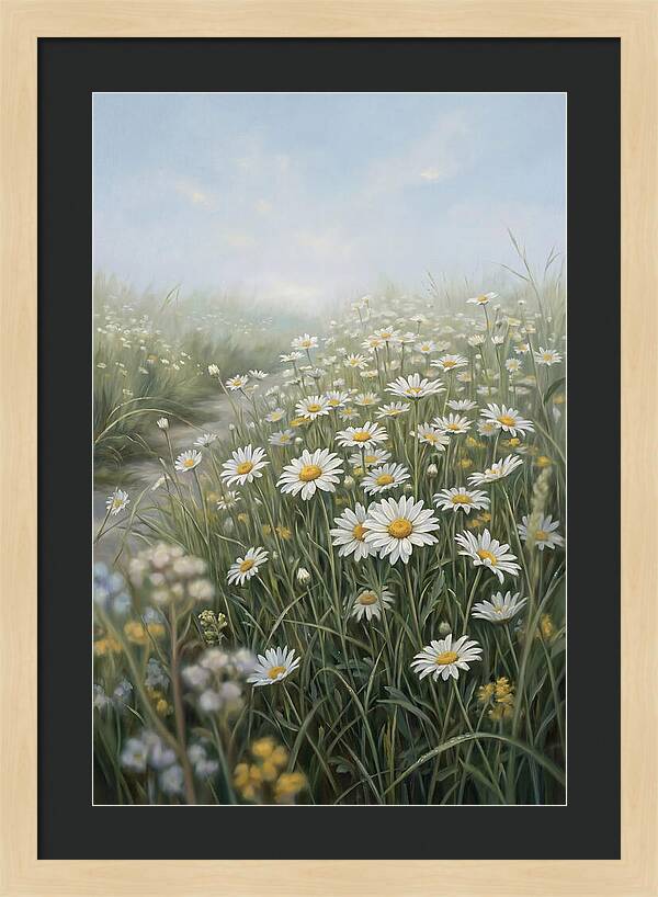 Daisy Field Under Blue Sky