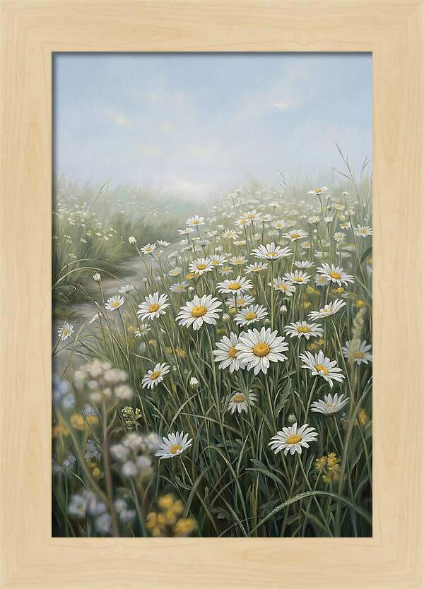 Daisy Field Under Blue Sky