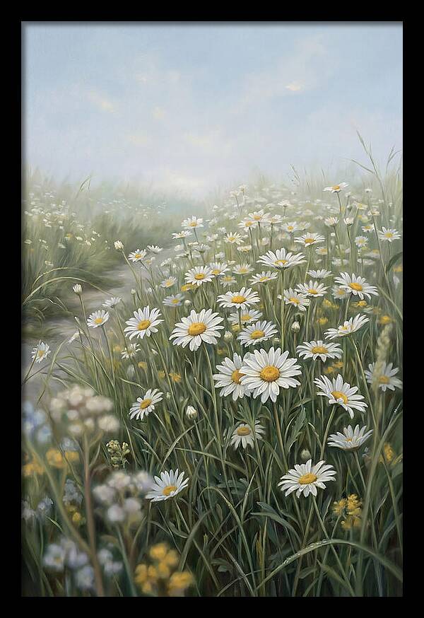 Daisy Field Under Blue Sky