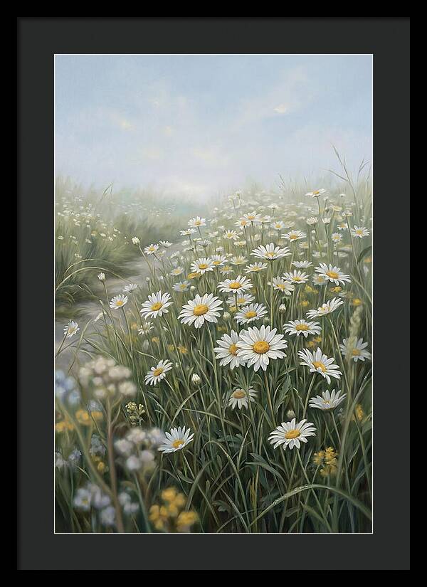 Daisy Field Under Blue Sky