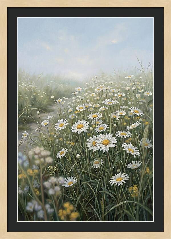 Daisy Field Under Blue Sky