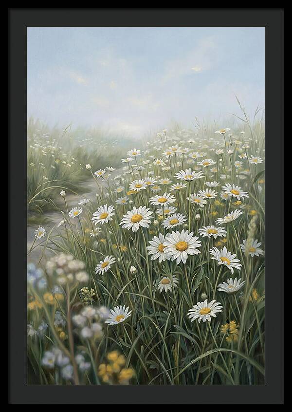 Daisy Field Under Blue Sky