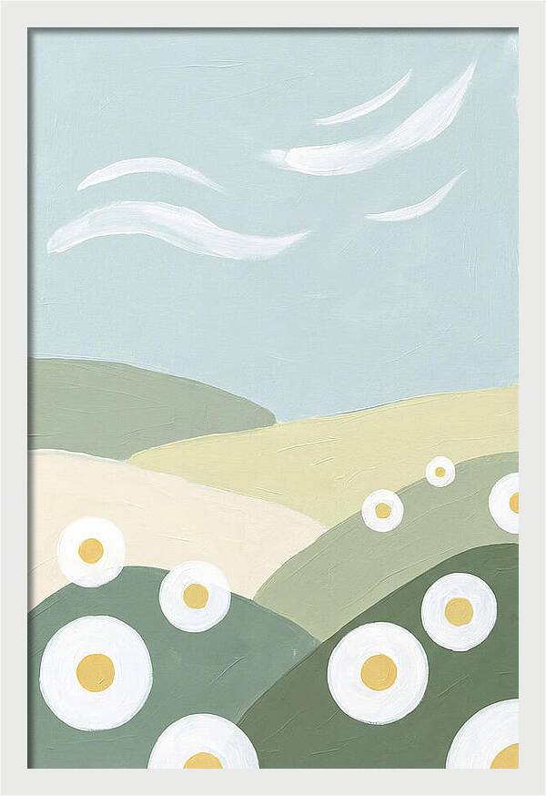 Daisy Fields Under Soft Skies