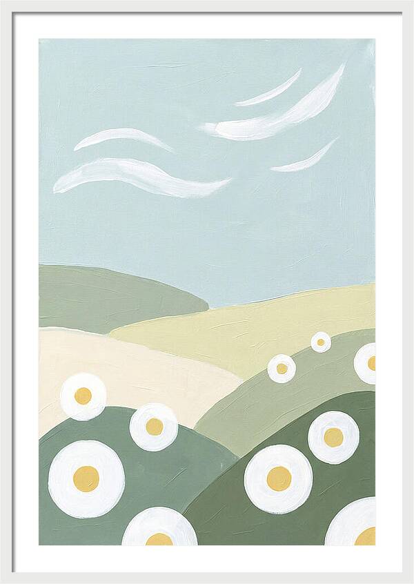 Daisy Fields Under Soft Skies