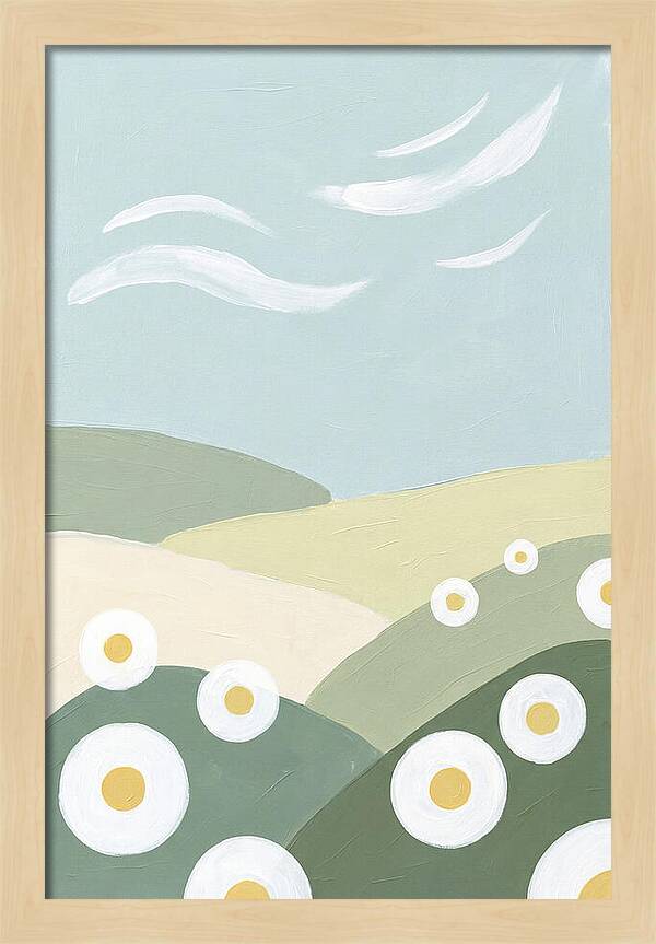 Daisy Fields Under Soft Skies