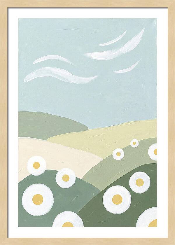 Daisy Fields Under Soft Skies