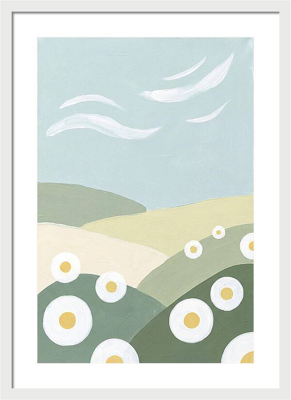 Daisy Fields Under Soft Skies
