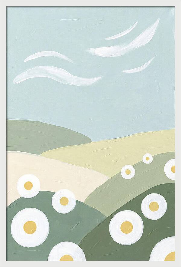 Daisy Fields Under Soft Skies