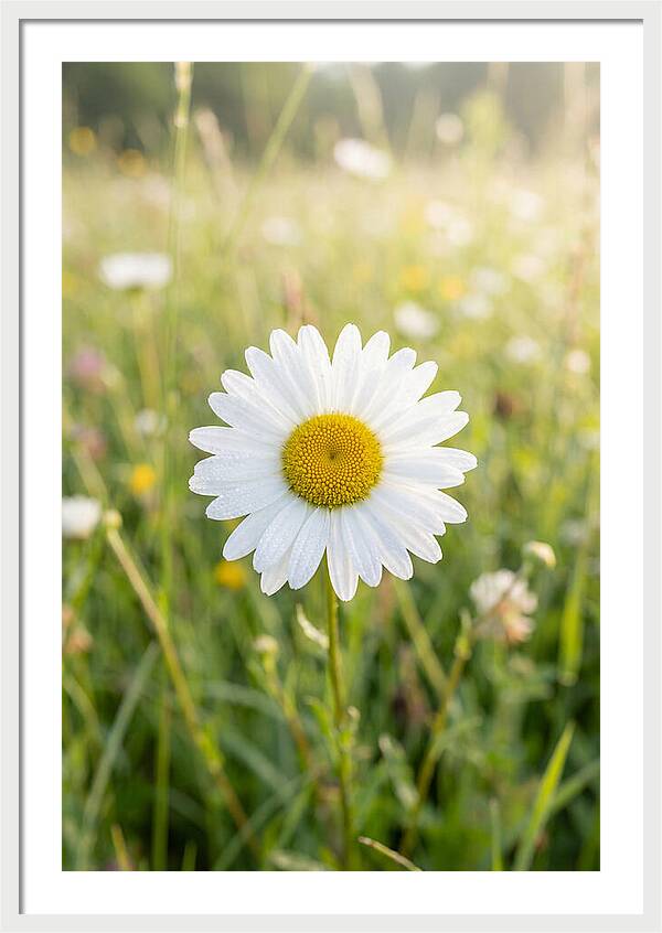 Daisy In A Sunlit Meadow