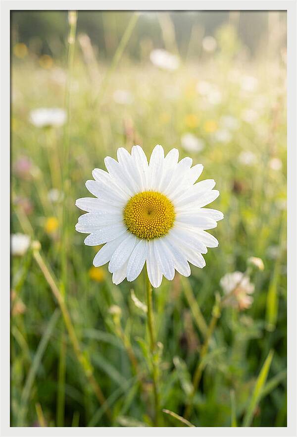 Daisy In A Sunlit Meadow