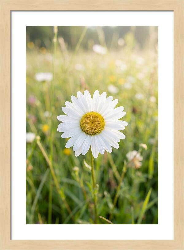 Daisy In A Sunlit Meadow