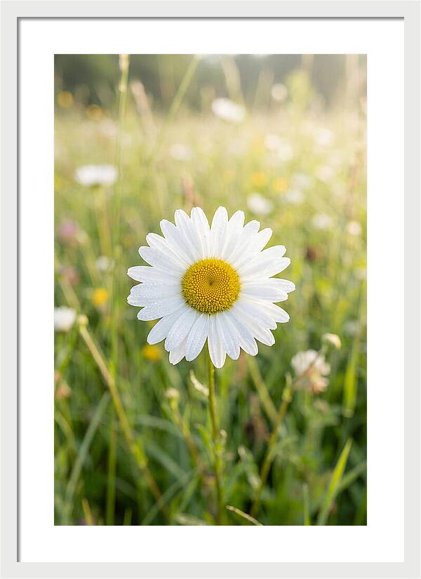 Daisy In A Sunlit Meadow
