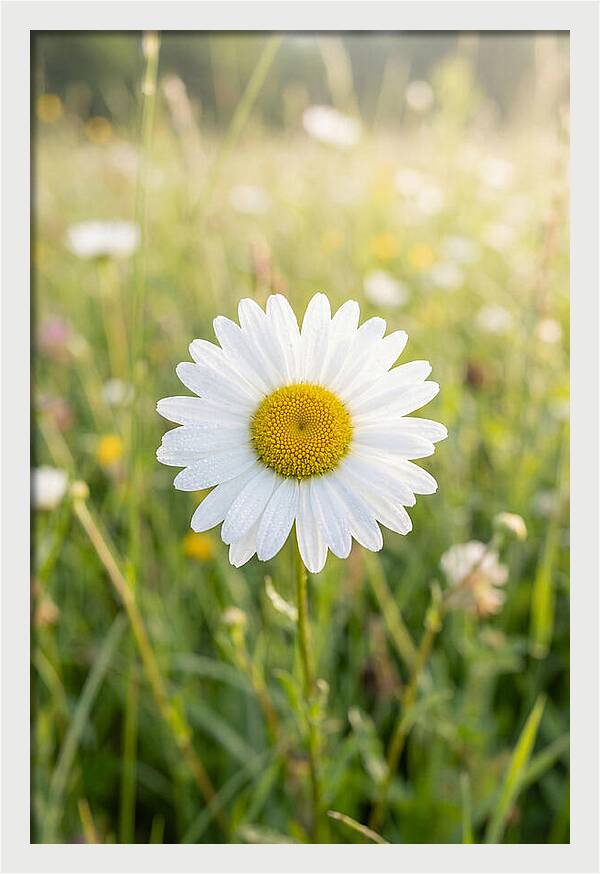 Daisy In A Sunlit Meadow