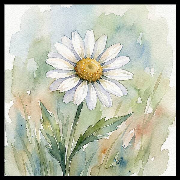 Daisy In Watercolor Bliss