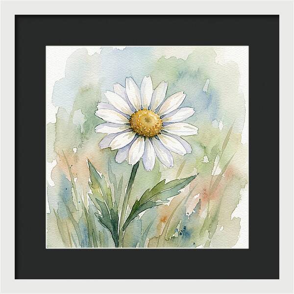 Daisy In Watercolor Bliss