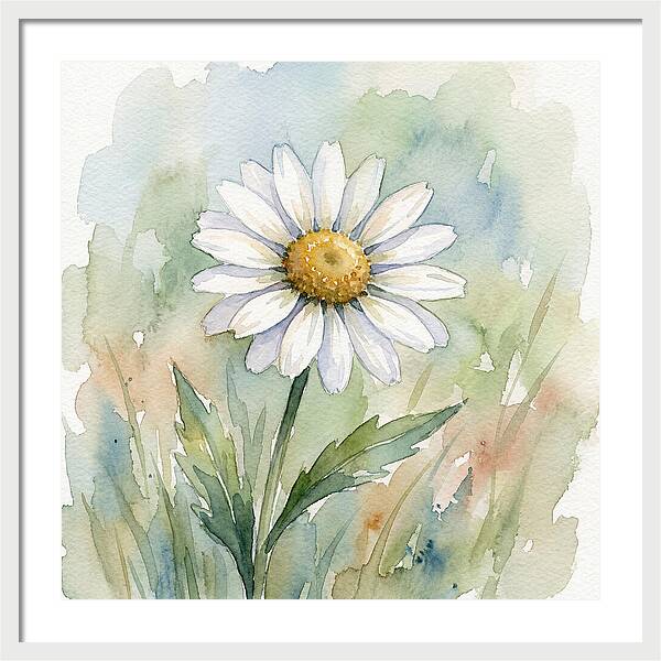 Daisy In Watercolor Bliss