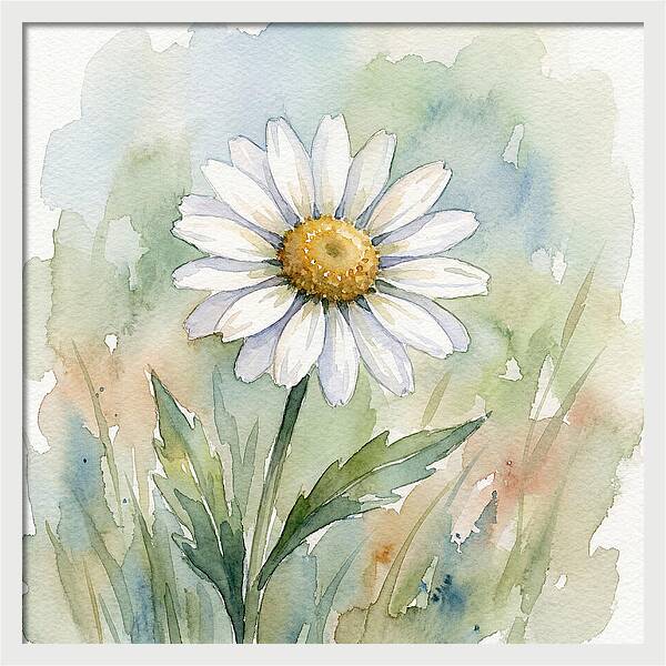 Daisy In Watercolor Bliss