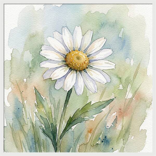 Daisy In Watercolor Bliss