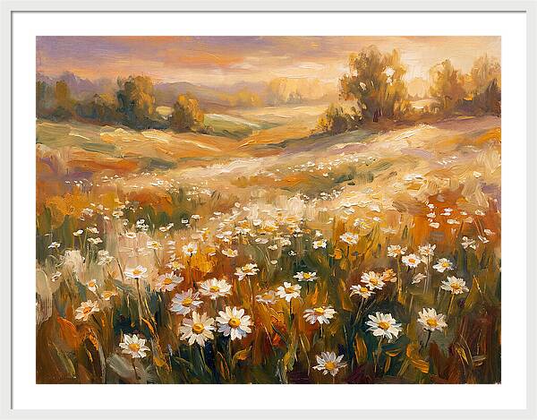 Daisy Meadow At Dusk