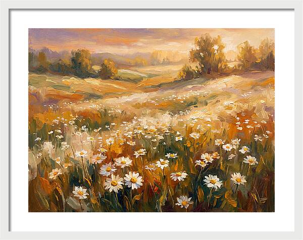 Daisy Meadow At Dusk