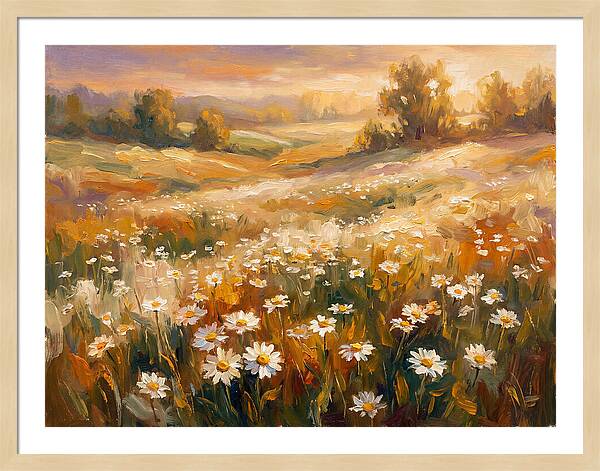 Daisy Meadow At Dusk